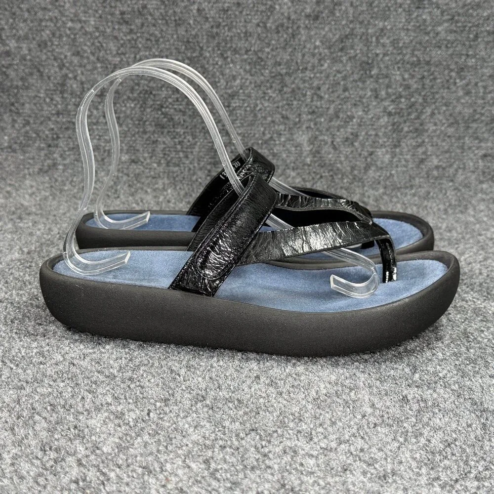 Wolky Tahiti Thong Sandals Women's 7 Black Comfort Casaul Summer Beach Flip Flop